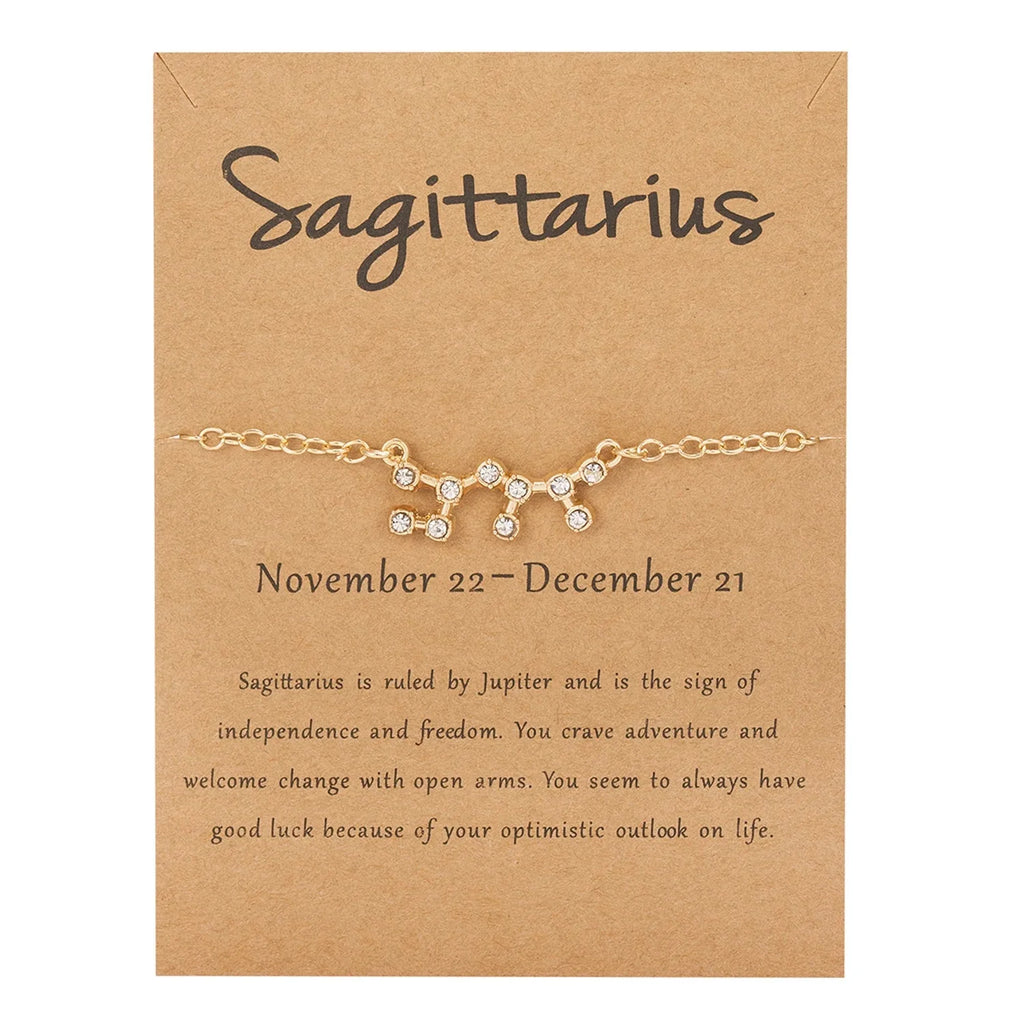 Women's Zodiac Sign Bracelet 12 Constellations Sagittarius