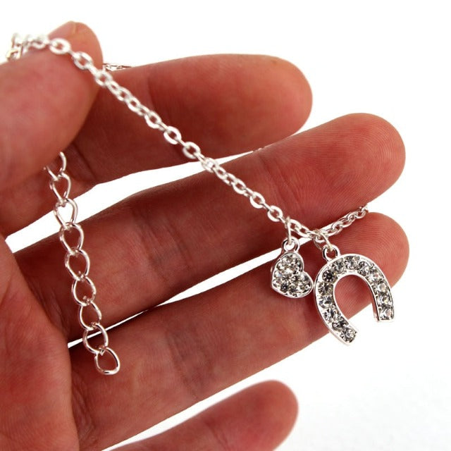 Horseshoe Gourmette Bracelet Lucky Charm silver