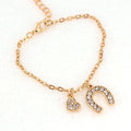 Horseshoe Gourmette Bracelet Lucky Charm gold