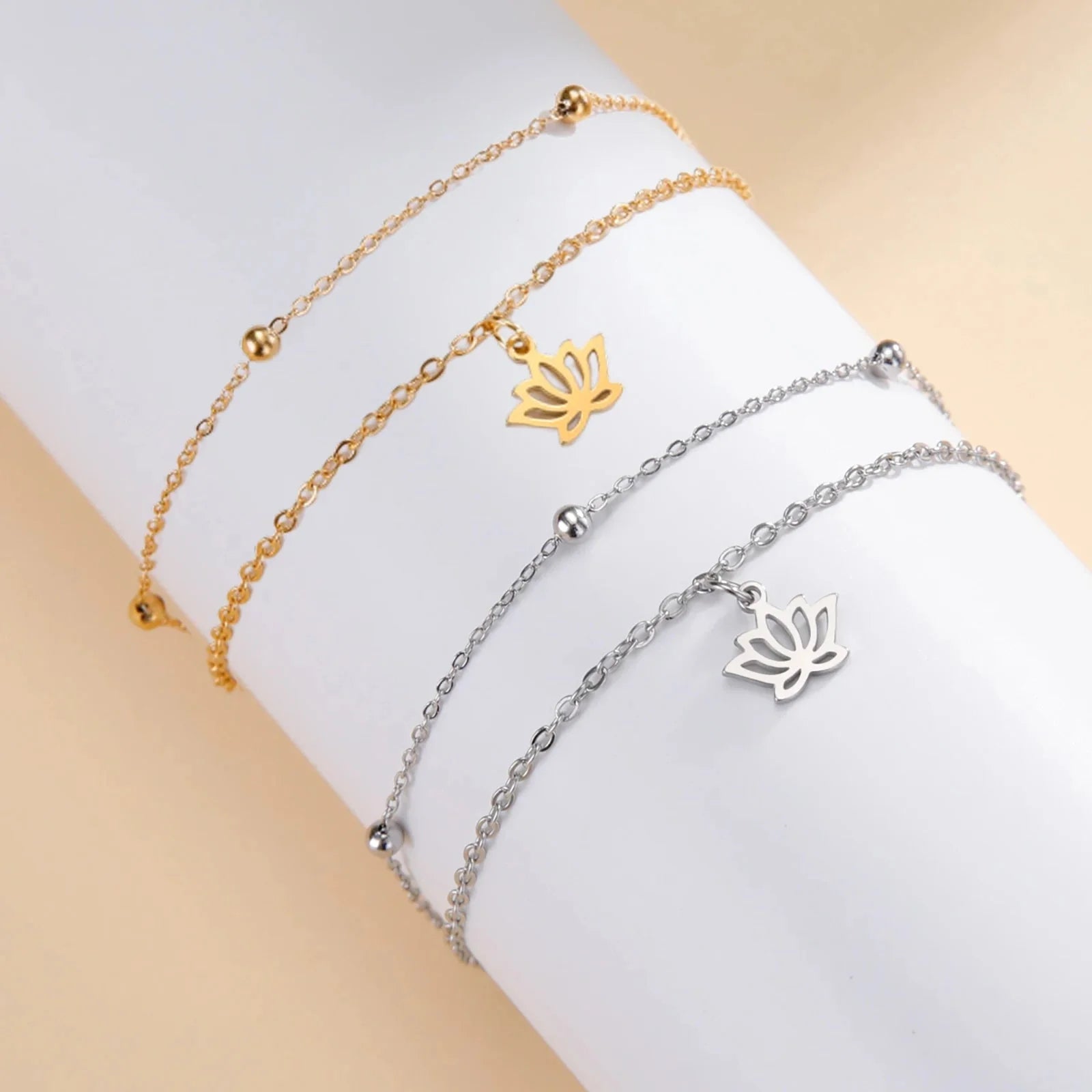 Lotus Flower Bracelet Women's Gold Chain