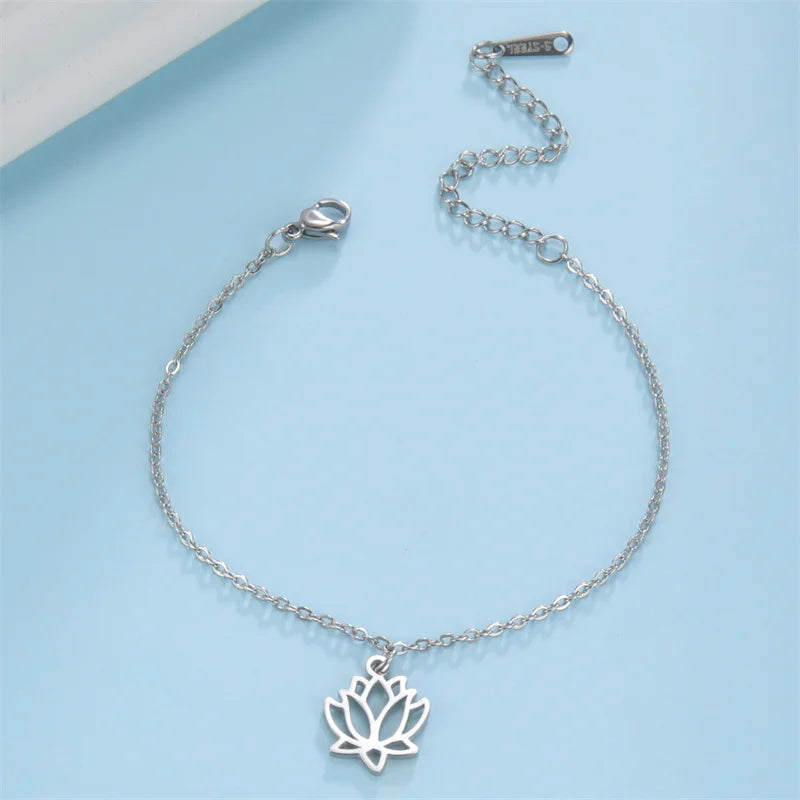 Thin Lotus Flower Bracelet