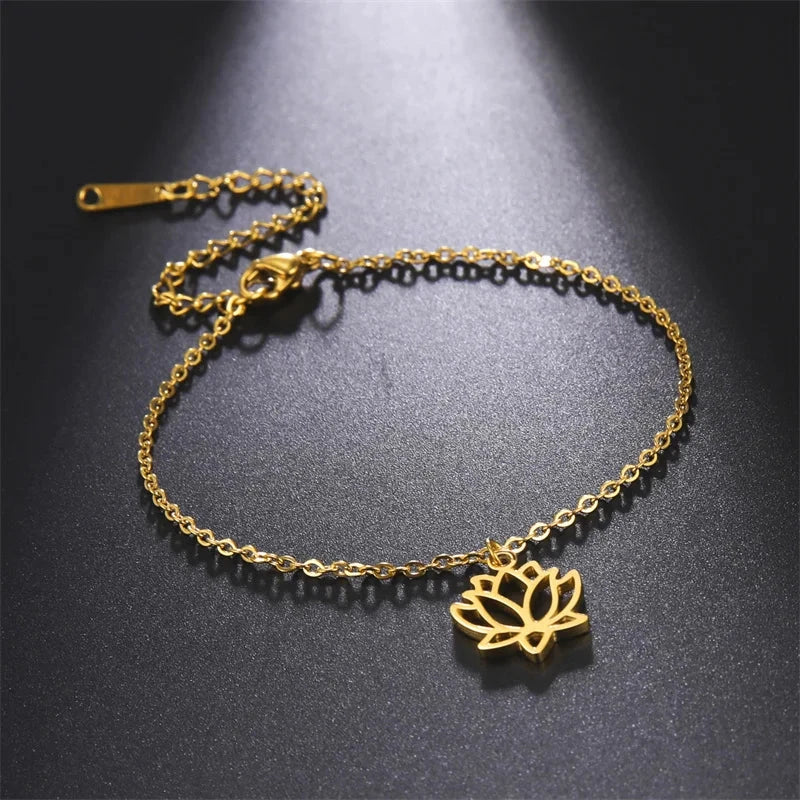 Thin Lotus Flower Bracelet
