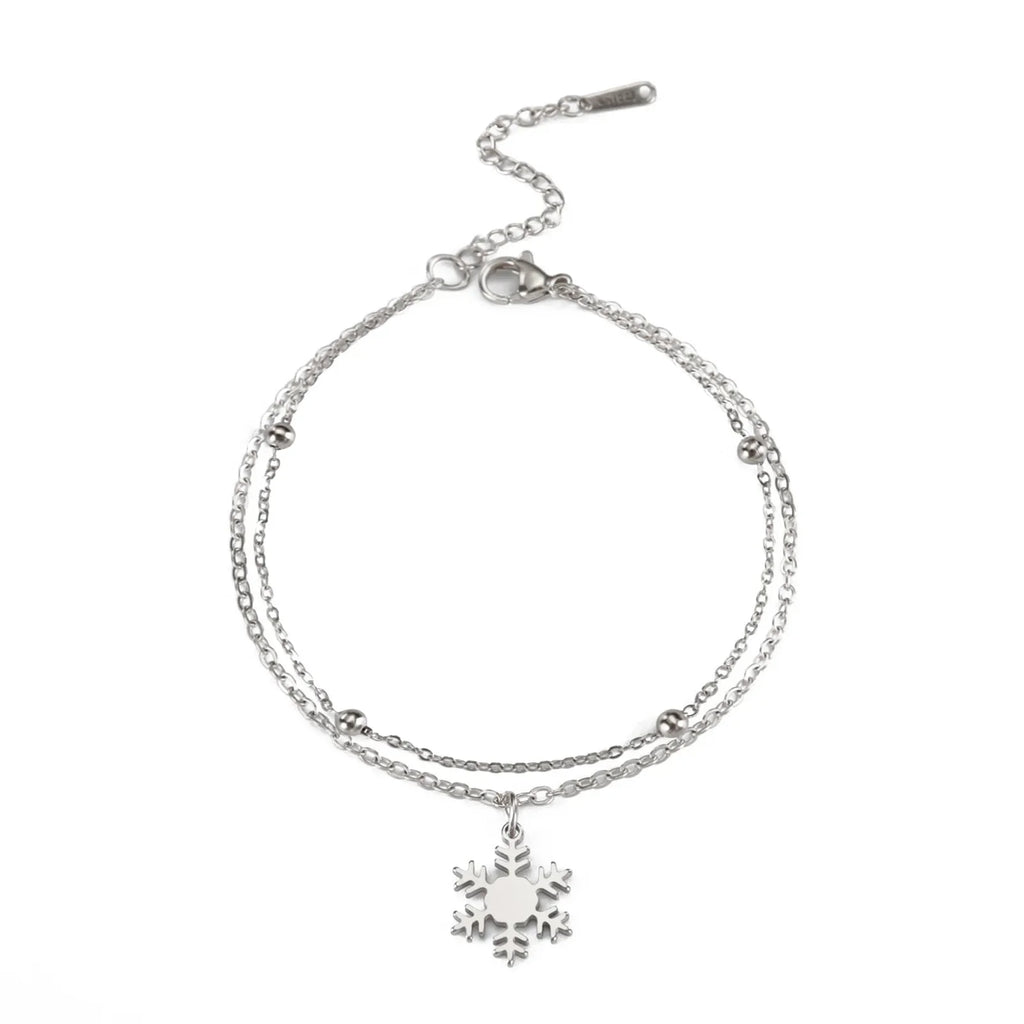 Winter Snowflake Chain Bracelet silver