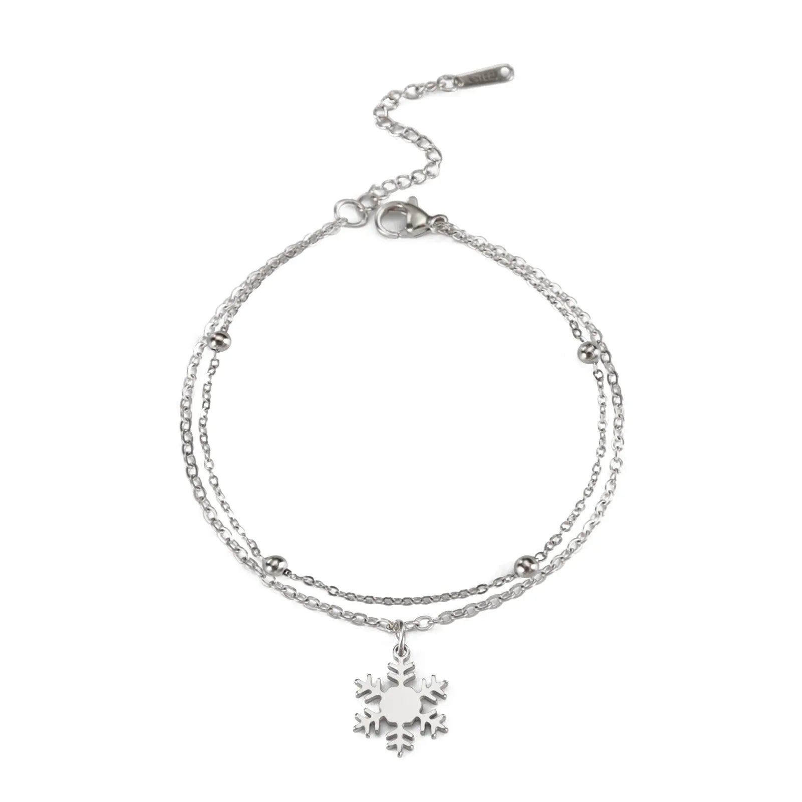 Winter Snowflake Chain Bracelet silver