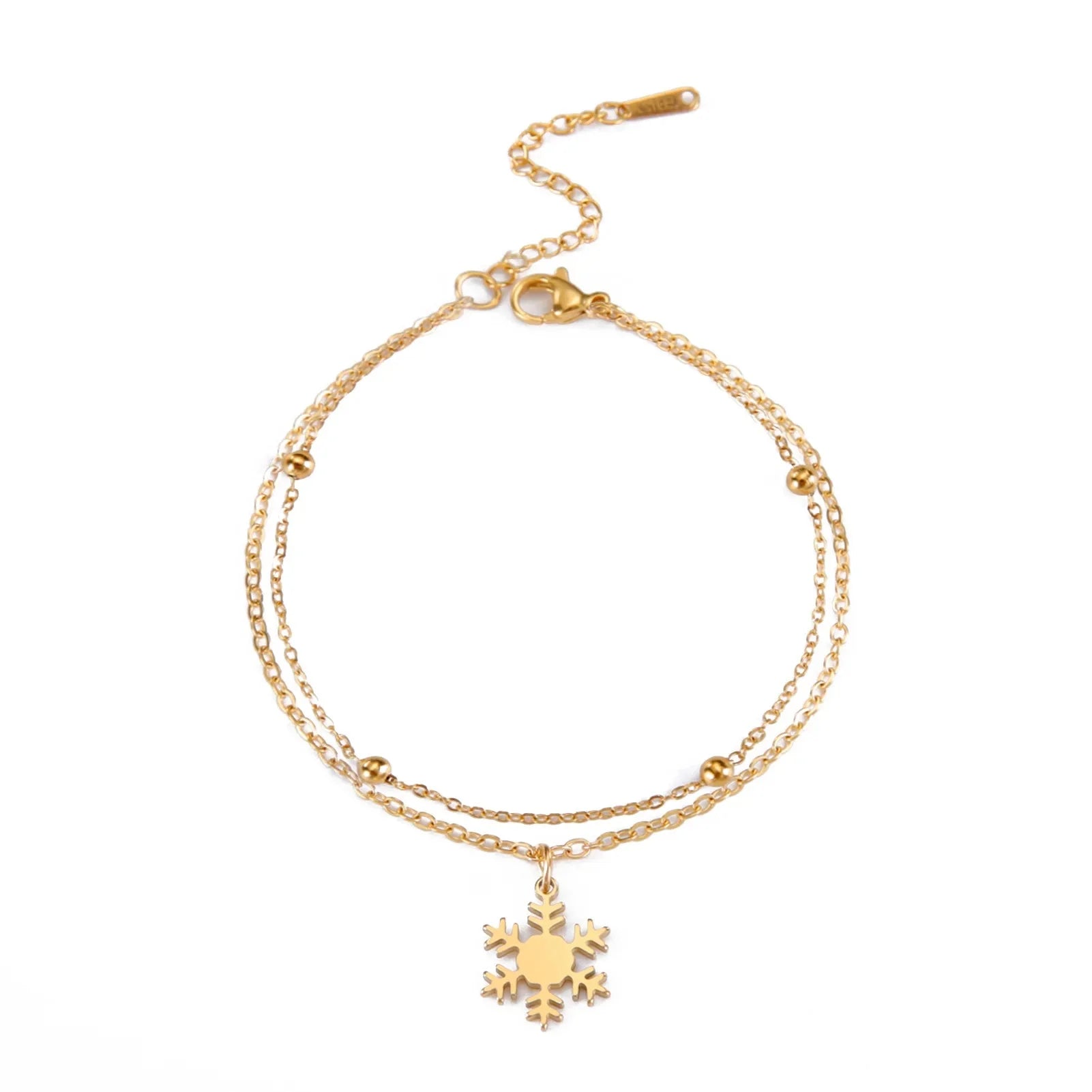 Winter Snowflake Chain Bracelet gold