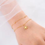 Winter Snowflake Chain Bracelet gold