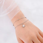 Winter Snowflake Chain Bracelet silver