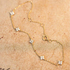Fine Flower Zircon ID Bracelet gold