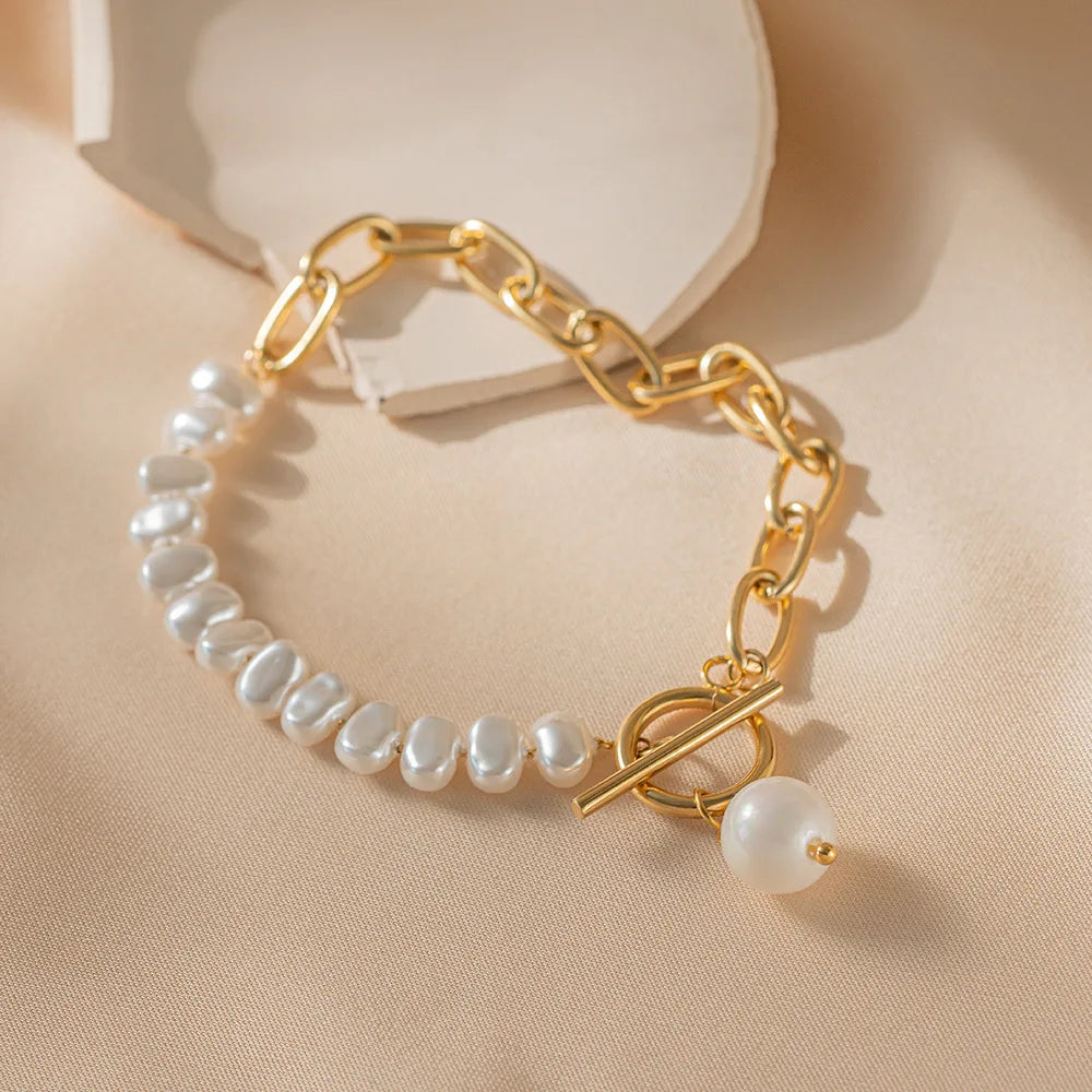 Baroque Style ID Bracelet with Beads