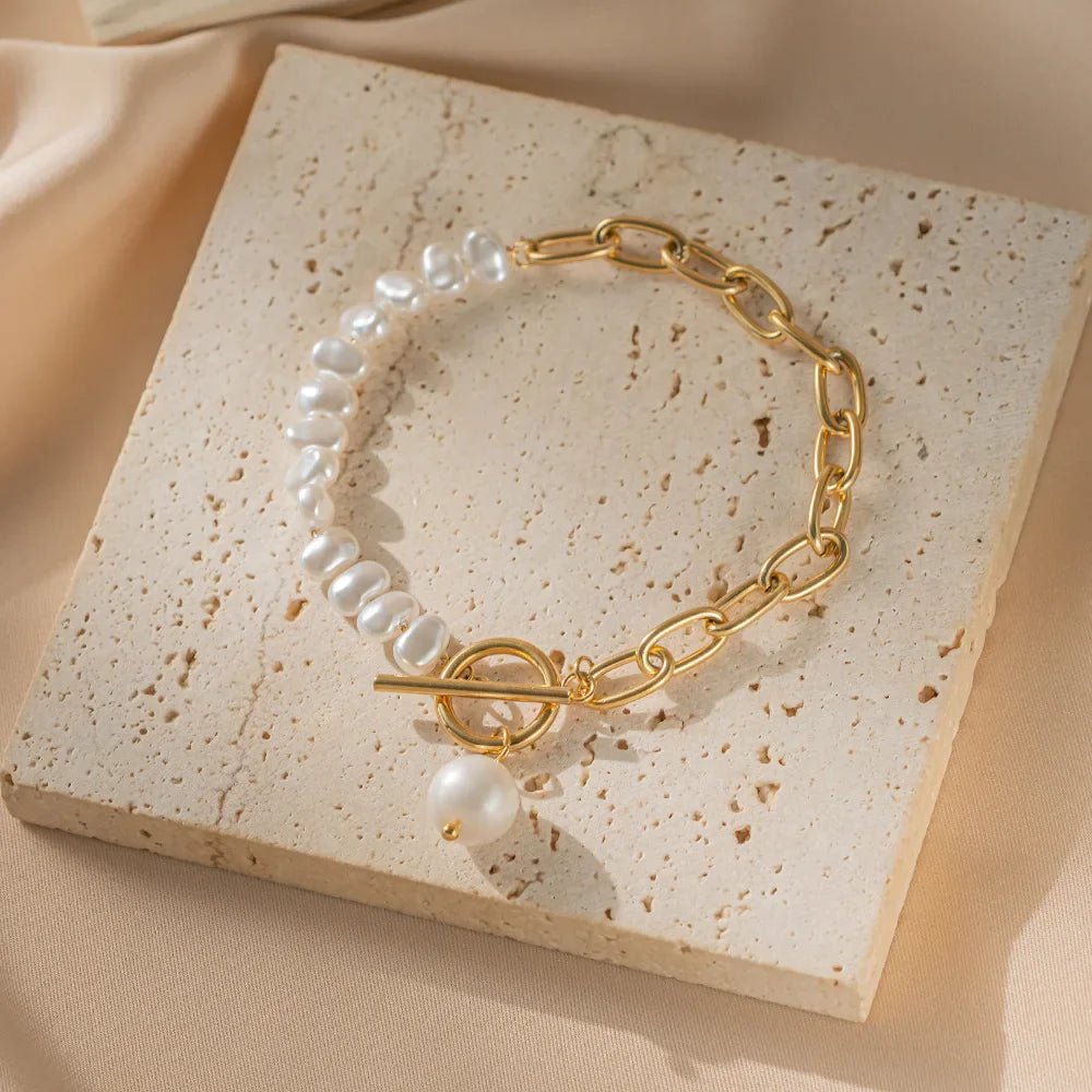 Baroque Style ID Bracelet with Beads