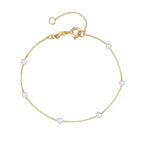 End Curb Bracelet with White Beads