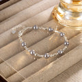 ID Bracelet with Grey Beads
