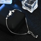 Silver Cat Zircon ID Bracelet