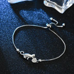 Silver Cat Zircon ID Bracelet