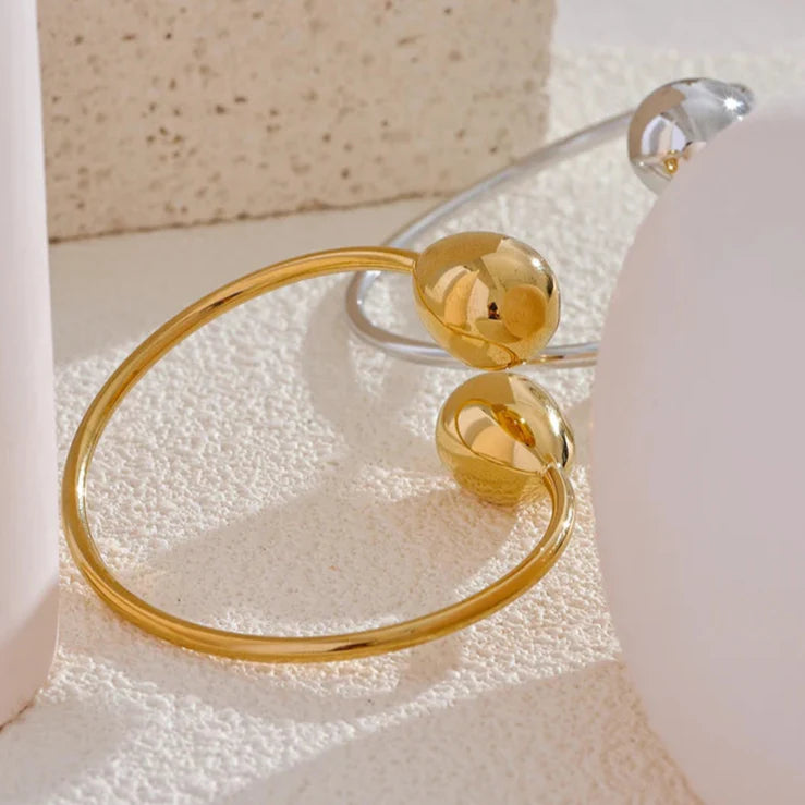 Gold Drop Water Charm ID Bracelet