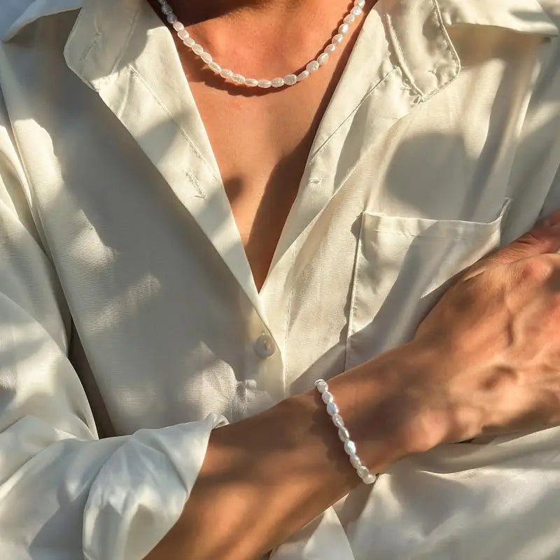 Pearl ID Bracelet for Women or Men