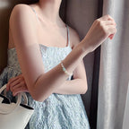 Women's ID Bracelet with Natural Pearls