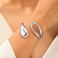 Elegant Curb Chain Bracelet with Silver Water Drop