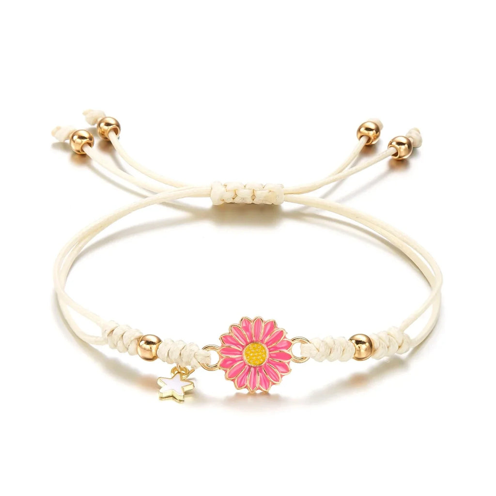 Pink Daisy Flower ID Bracelet