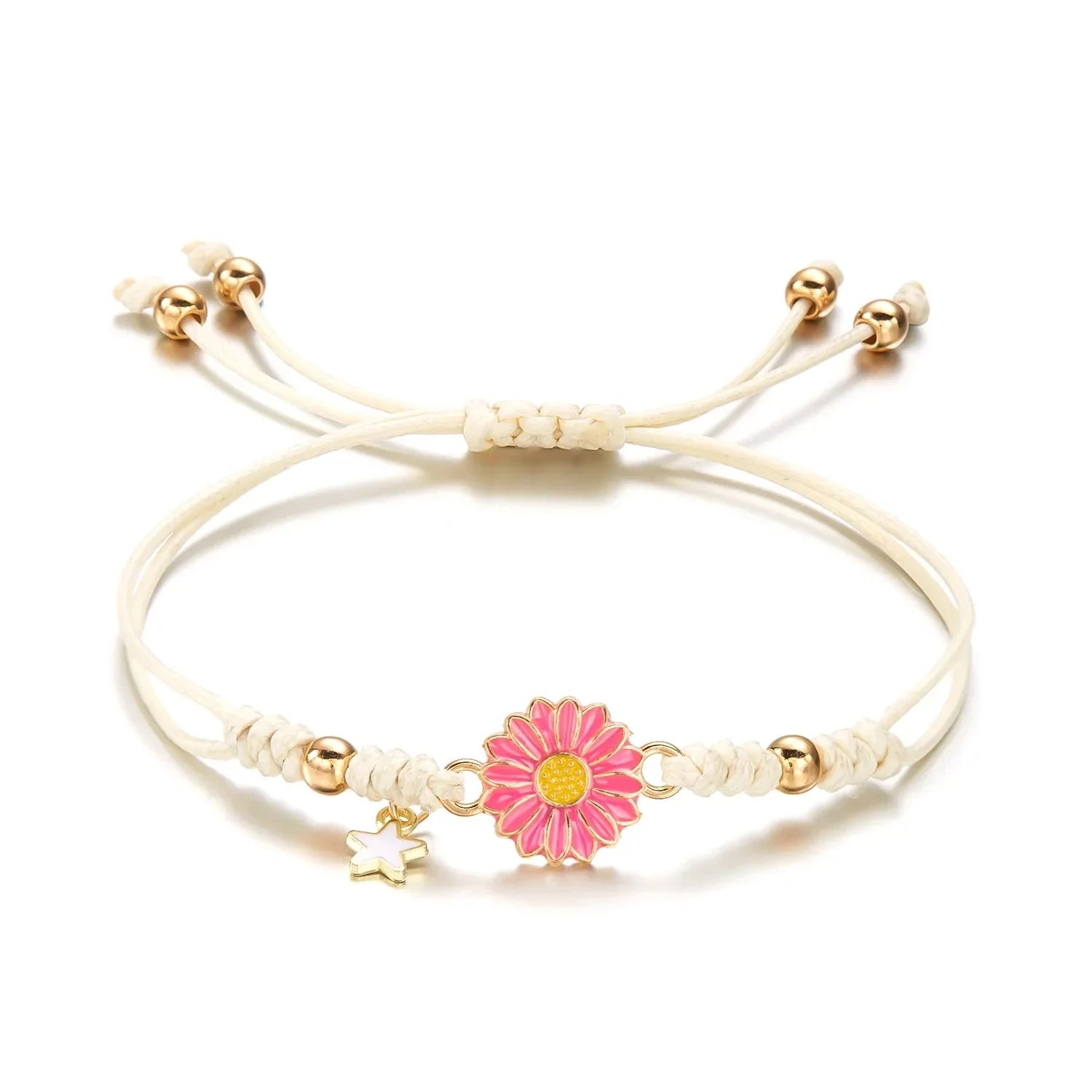 Pink Daisy Flower ID Bracelet