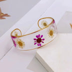 Transparent Resin Flower ID Bracelet Pink b
