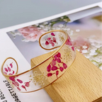 Transparent Resin Flower ID Bracelet Red a
