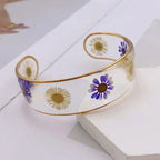 Transparent Resin Flower ID Bracelet Purple b