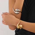 Asymmetric Large Water Drop ID Bracelet silver