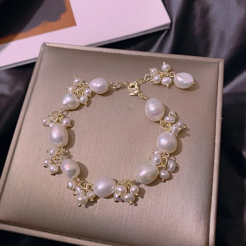 Baroque Style ID Bracelet with Pearls