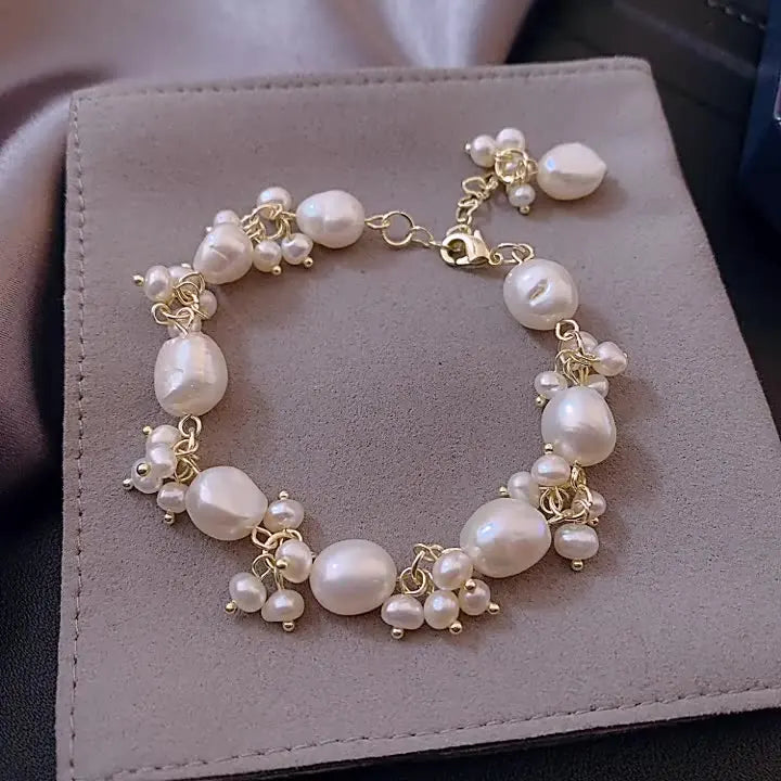 Baroque Style ID Bracelet with Pearls