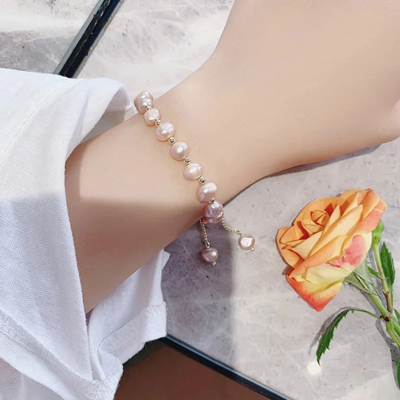 Pink Beaded ID Bracelet