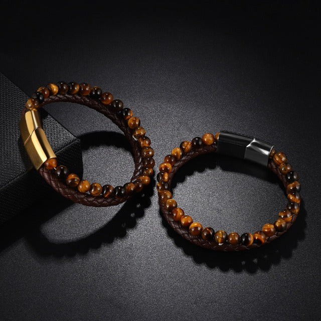 Tiger Eye Stone ID Bracelet