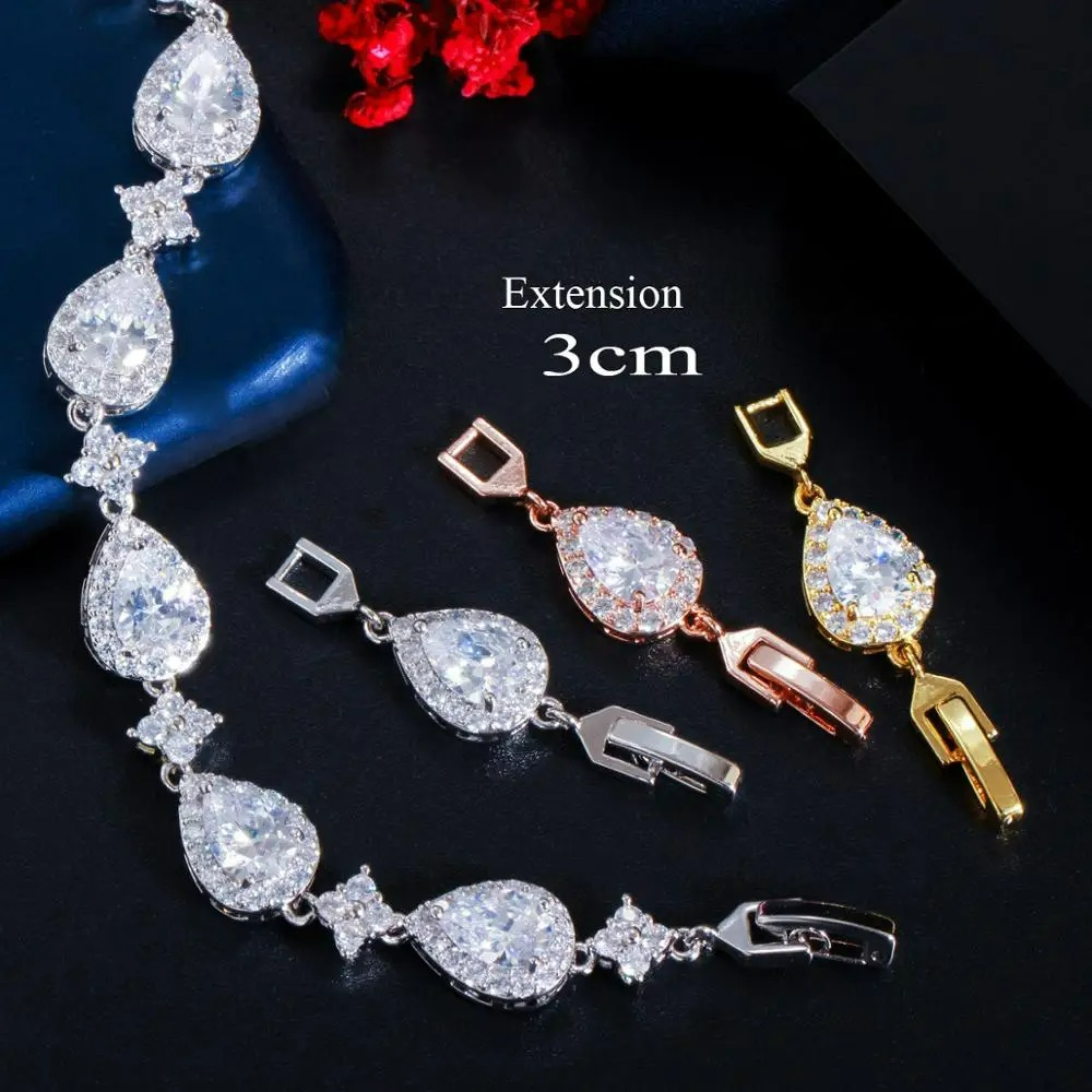 Water Drop Bracelet in Zircon