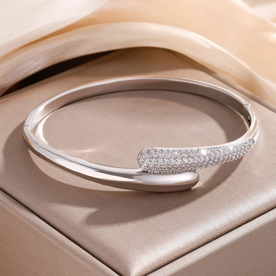 Water Drop Zircon Bracelet for Women silver