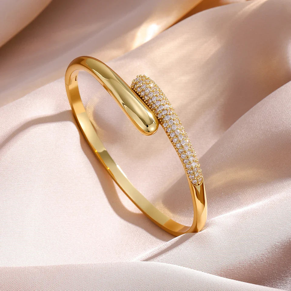 Water Drop Zircon Bracelet for Women gold