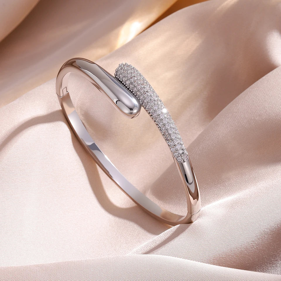 Water Drop Zircon Bracelet for Women silver