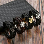 Men's Leather Bracelet Tree of Life style 1