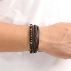 Men's Gourmet Tiger Eye Leather Bracelet
