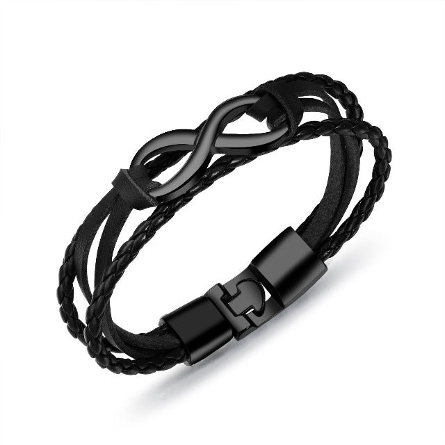 Men's Black Infinity Bracelet