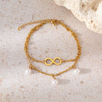 Infinity Pearl Bracelet gold