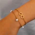 Infinity Pearl Bracelet gold