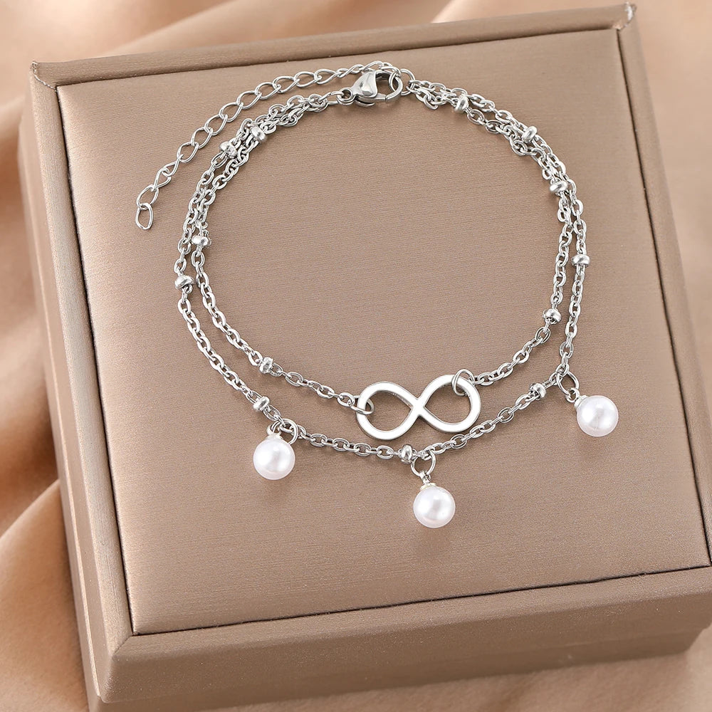 Infinity Pearl Bracelet silver
