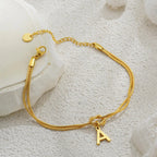 Initial and knot letter bracelet