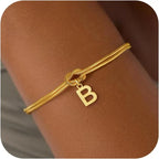 Initial and knot letter bracelet