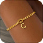 Initial and knot letter bracelet