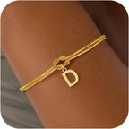 Initial and knot letter bracelet