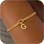 Initial and knot letter bracelet