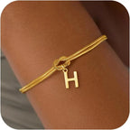 Initial and knot letter bracelet