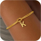 Initial and knot letter bracelet