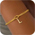 Initial and knot letter bracelet